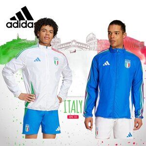 Adidas Italy National Team 2024 Reversible Anthem Full-Zip Jacket - Medium